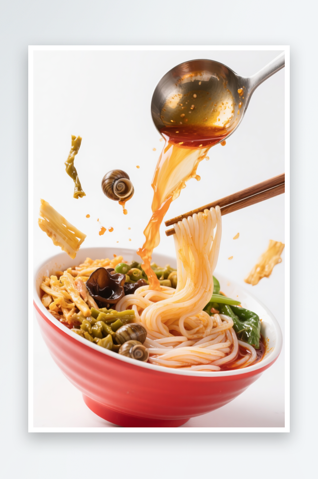 柳州螺螄粉廣西美食攝影圖素材