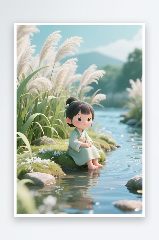 白露二十四节气人物插画-众图网