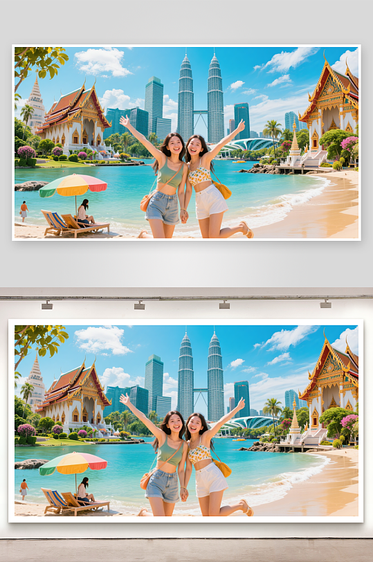 十一国庆节著名景点旅游人物摄影图