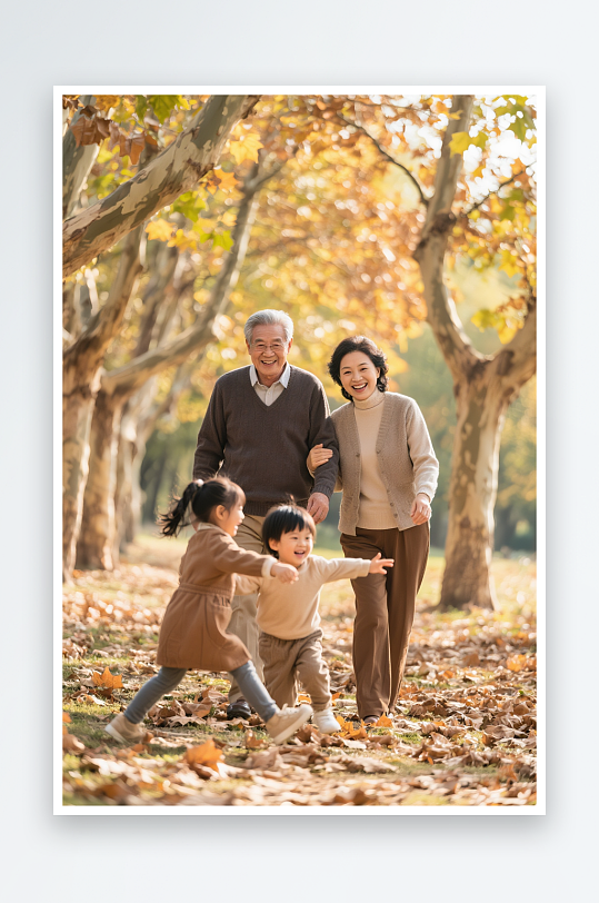 重阳节老年人老人小孩人物摄影图-众图网