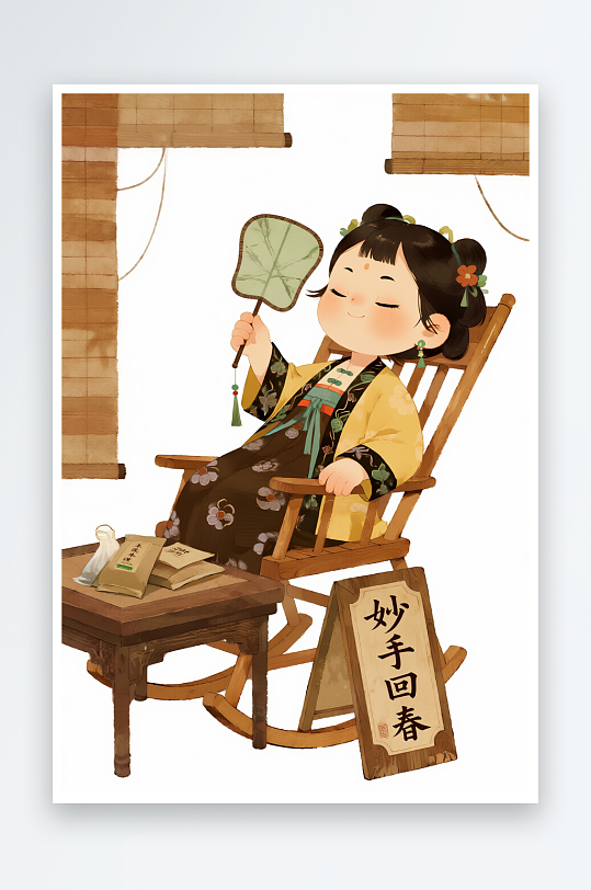 中医养生文化卡通人物插画-众图网