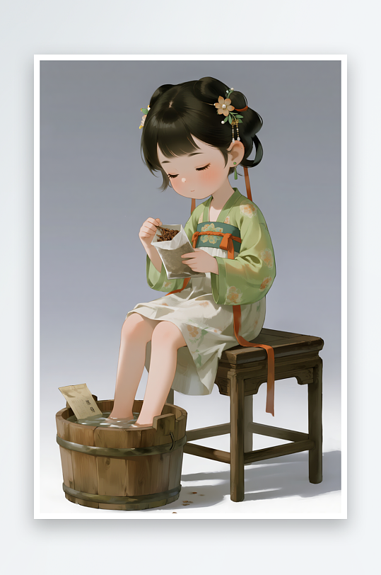 中医养生文化卡通人物插画-众图网