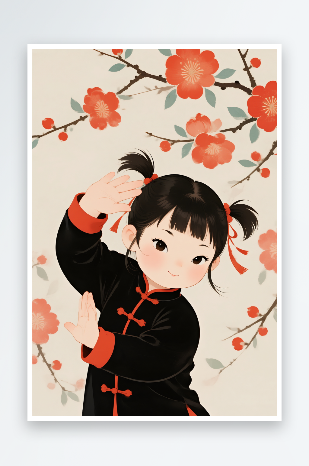 中医养生文化卡通女孩人物插画素材