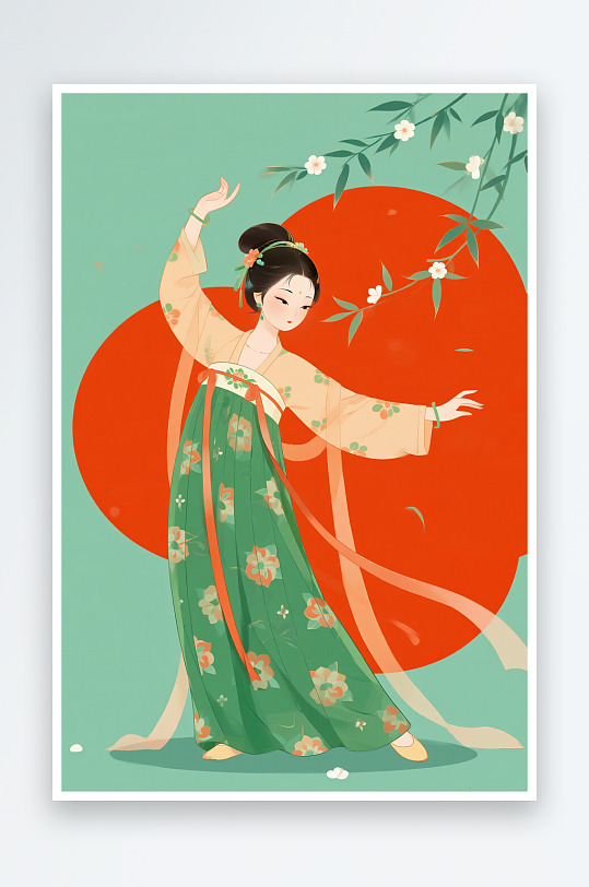 中醫(yī)養(yǎng)生文化卡通美女人物插畫
