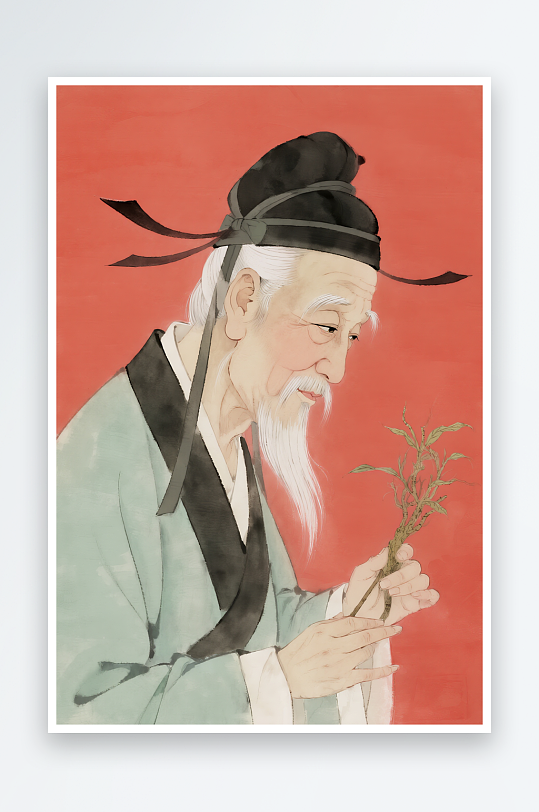 中医养生文化卡通老中医人物插画-众图网