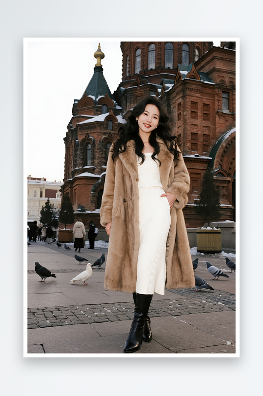 冬季旅游旅行雪景人物摄影图-众图网