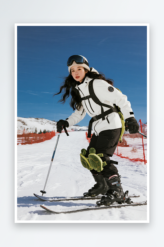 冬季旅游旅行雪景人物滑雪摄影图-众图网
