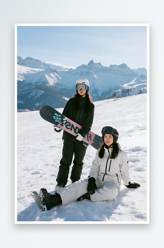 冬季旅游旅行雪景人物滑雪摄影图-众图网