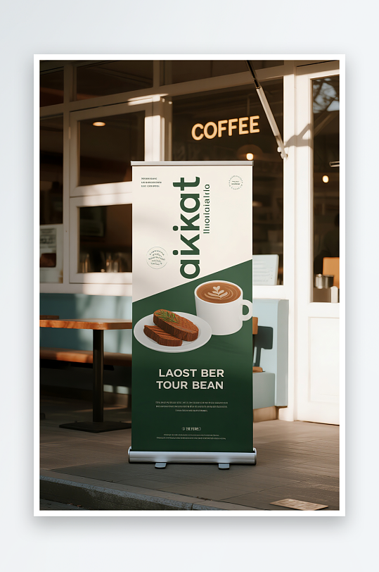 商场餐厅立牌展架样机-众图网