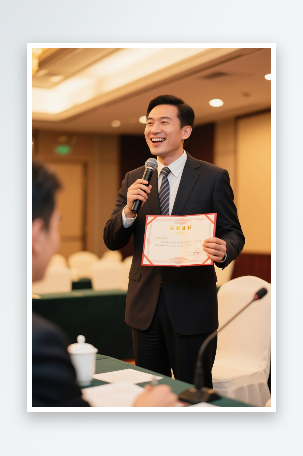 获奖领奖先进人物摄影图素材