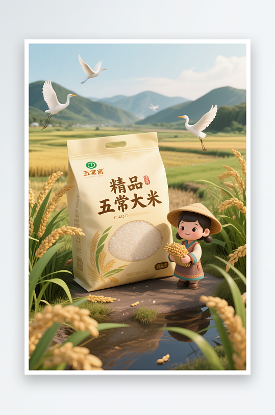 大米米饭包装礼盒设计样机人物摄影图-众图网