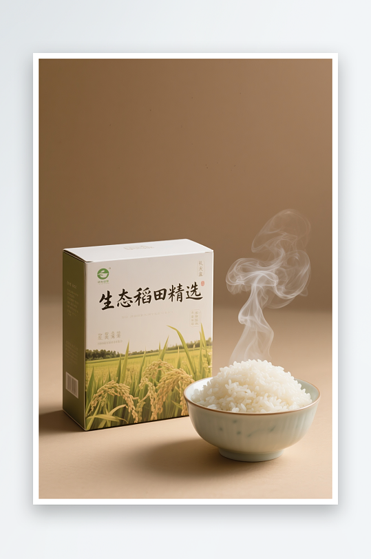 大米米饭包装礼盒设计样机场景摄影图-众图网