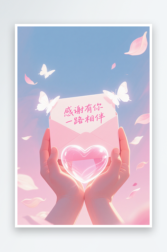 信封感恩节爱心插画背景图-众图网