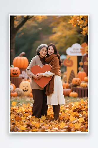 温馨感恩节人物摄影图