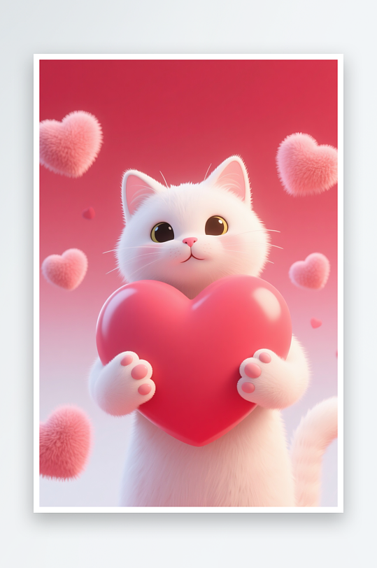 感恩节立体手捧爱心模型插画-众图网