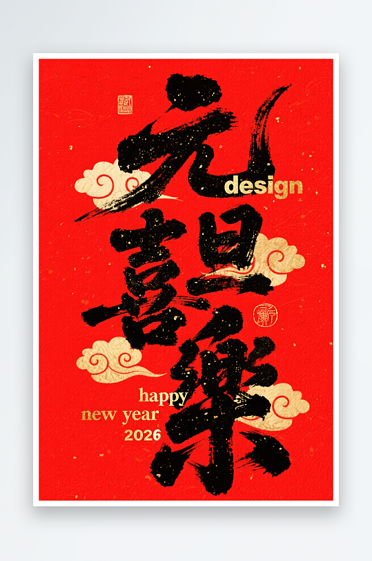 2026年新年元旦节艺术字字体设计-众图网