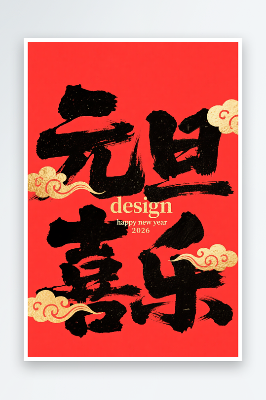 2026年新年元旦节艺术字字体设计-众图网