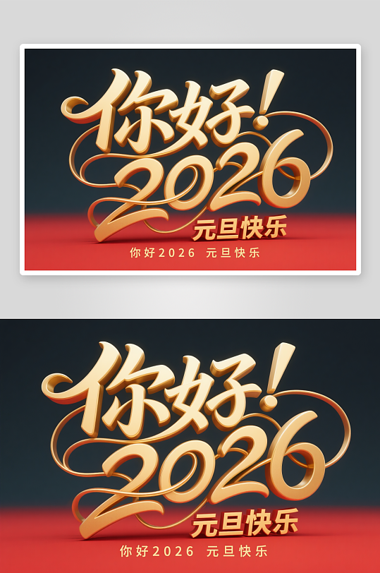 2026年新年元旦节艺术字字体设计素材-众图网