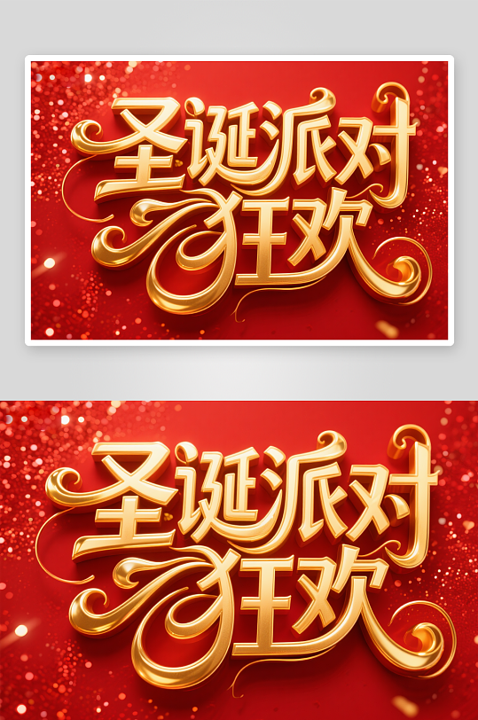 圣诞节艺术字字体设计主题字元素-众图网