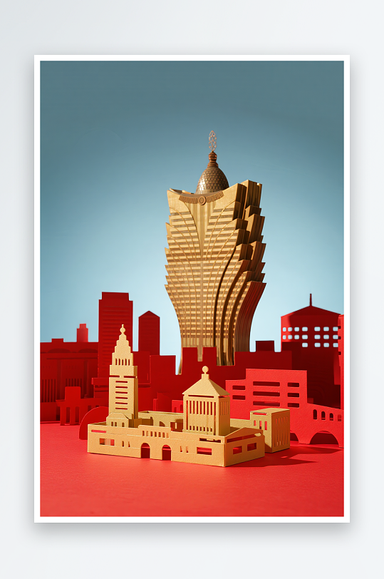 澳门MACAO回归纪念日插画元素背景图-众图网