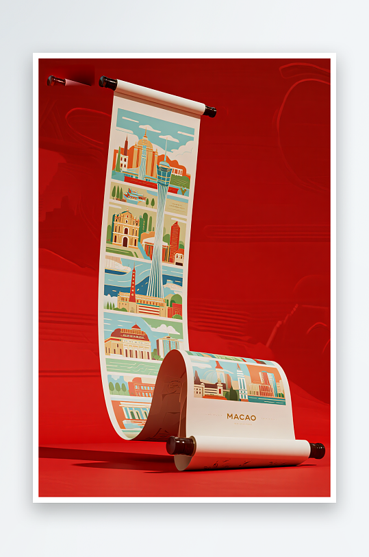 澳门MACAO回归纪念日插画背景图素材-众图网