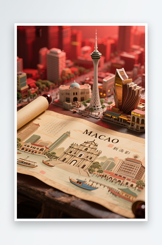 澳门MACAO回归纪念日插画背景图素材-众图网
