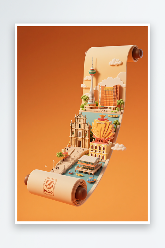 澳门MACAO回归纪念日插画背景图素材-众图网