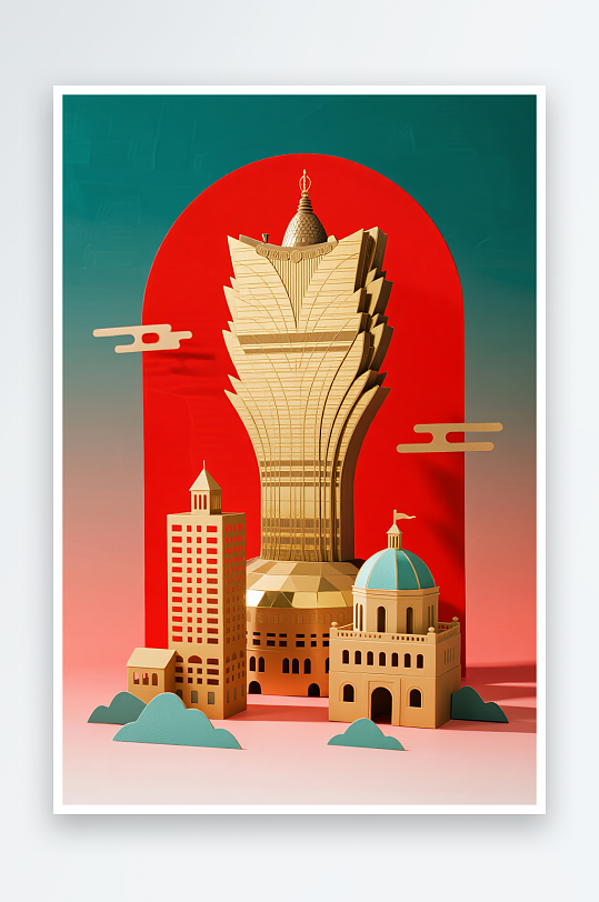 澳门MACAO回归纪念日插画背景图素材-众图网