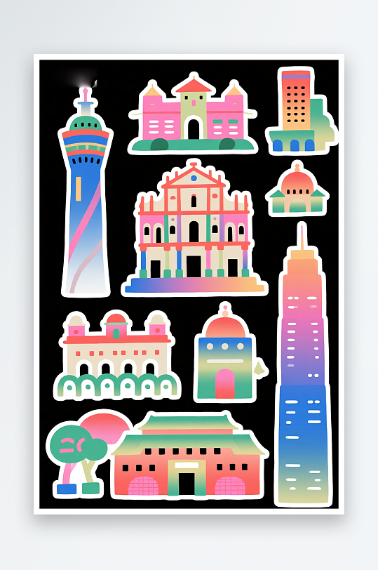 澳门MACAO回归纪念日插画背景图素材-众图网