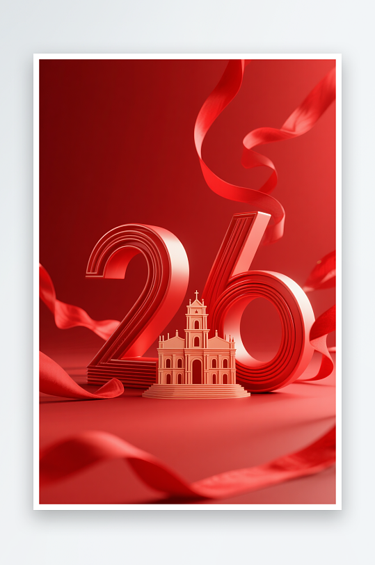 澳门城市建筑主题插画设计元素背景图-众图网