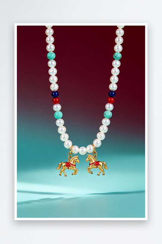 珍珠项链新年春节珠宝首饰黄金摄影图-众图网