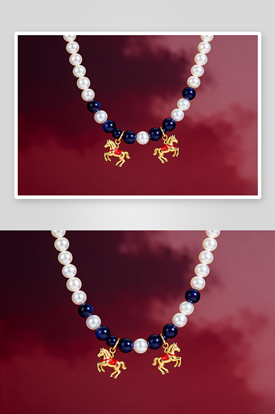 珍珠项链新年春节珠宝首饰黄金摄影图-众图网