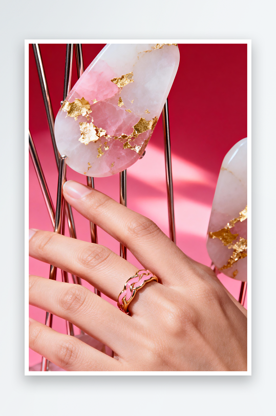 手部展示新年春节珠宝首饰黄金摄影图-众图网