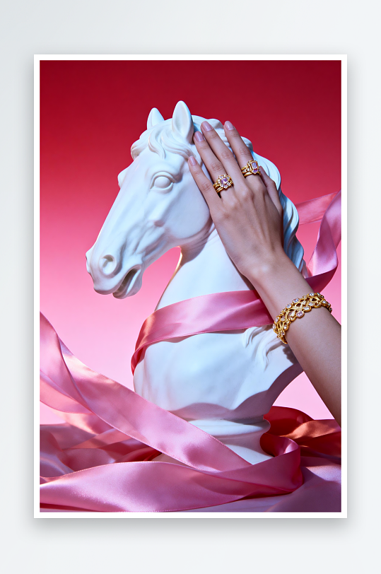 手部展示新年春节珠宝首饰黄金摄影图-众图网