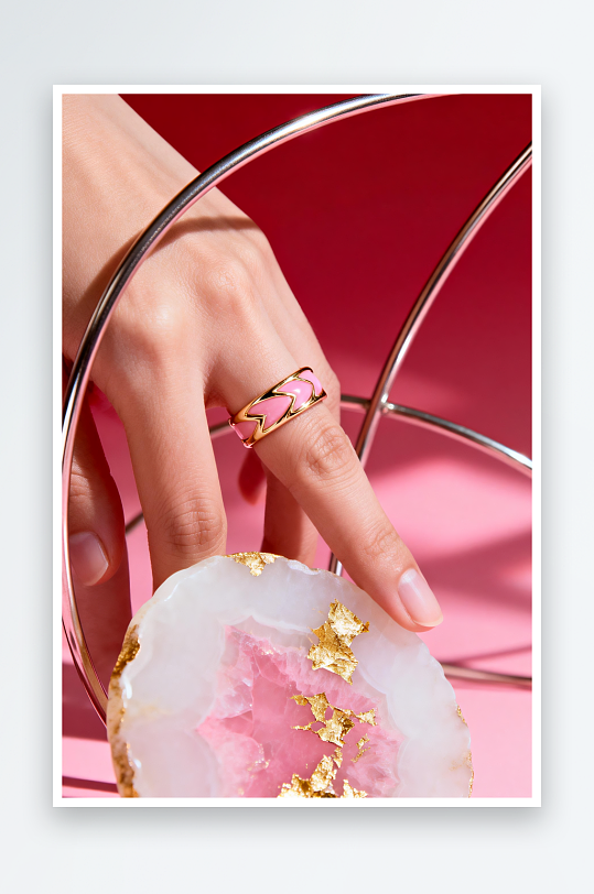 手部展示新年春节珠宝首饰黄金摄影图-众图网