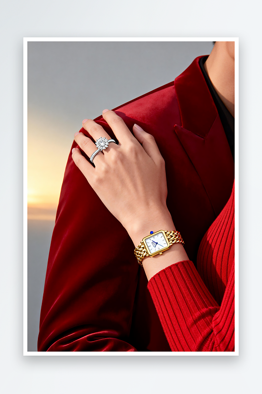 手部展示精致马年新年春节珠宝首饰黄金摄影-众图网