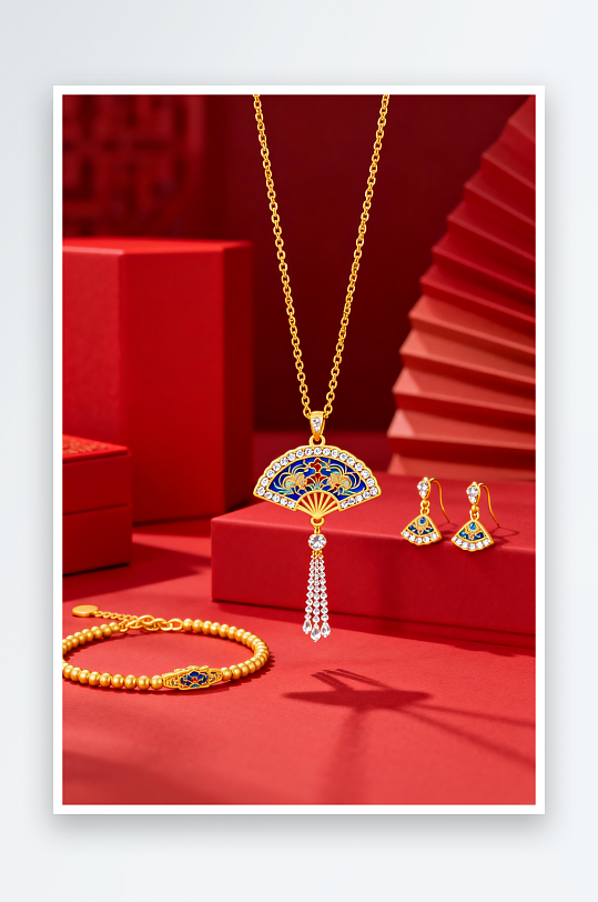 时尚精致新年春节珠宝首饰黄金摄影图-众图网