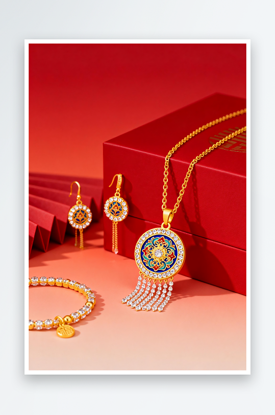 时尚精致新年春节珠宝首饰黄金摄影图-众图网