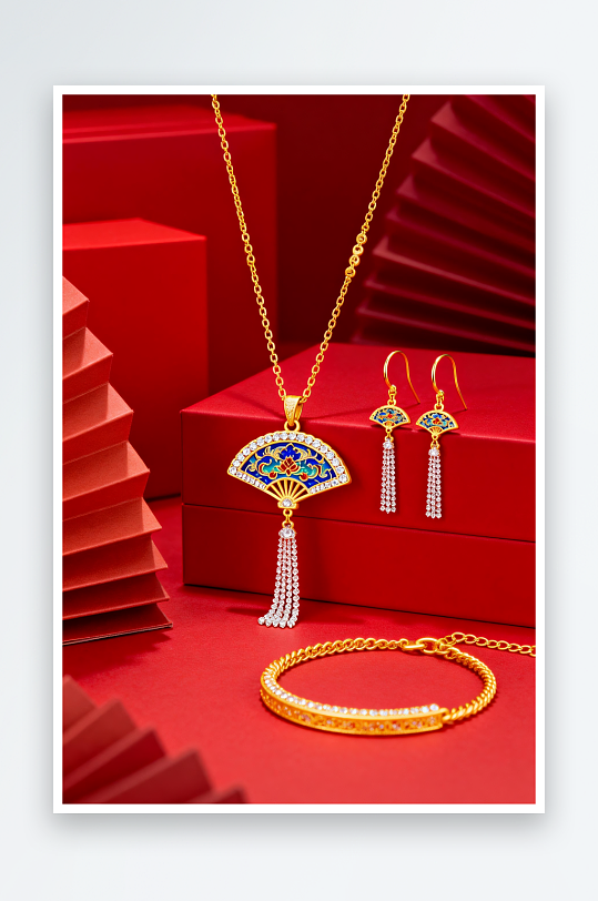 时尚精致新年春节珠宝首饰黄金摄影图-众图网
