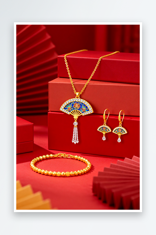 时尚精致新年春节珠宝首饰黄金摄影图-众图网