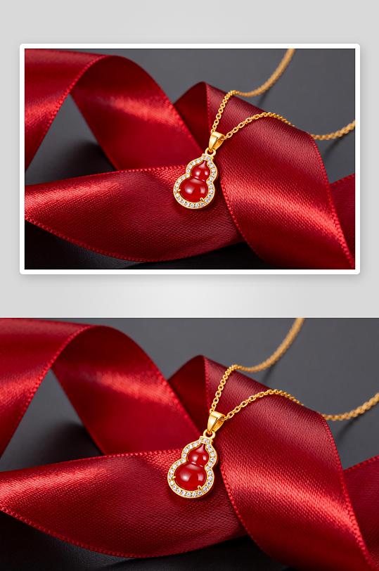 时尚精致项链新年春节珠宝首饰黄金摄影图-众图网