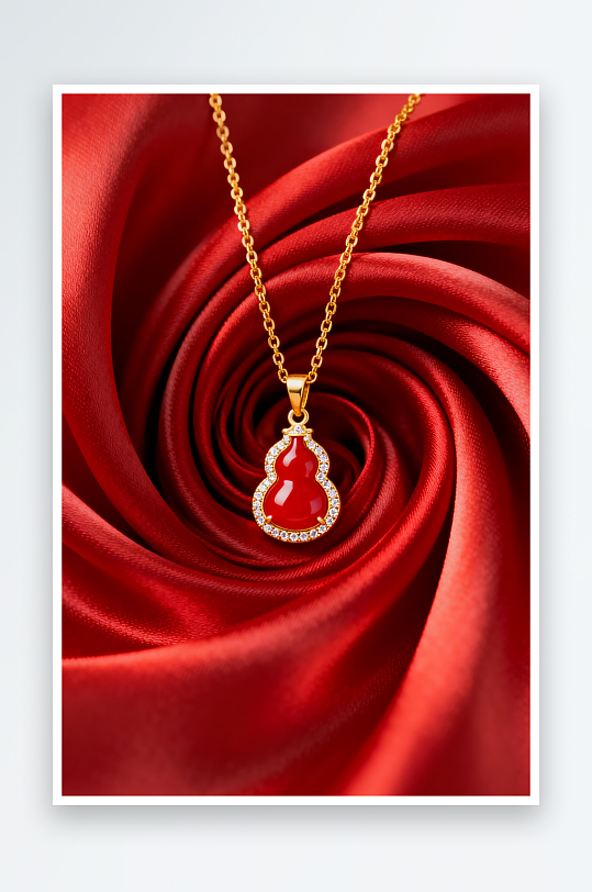 时尚精致项链新年春节珠宝首饰黄金摄影图-众图网