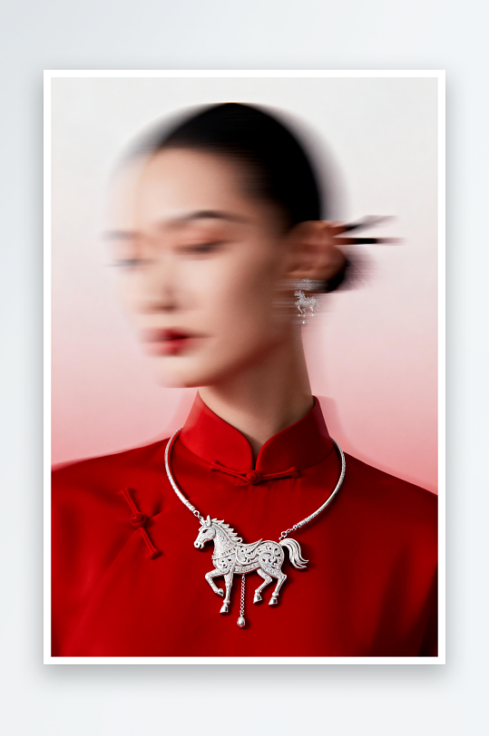 马年新年春节珠宝首饰黄金人物摄影图-众图网