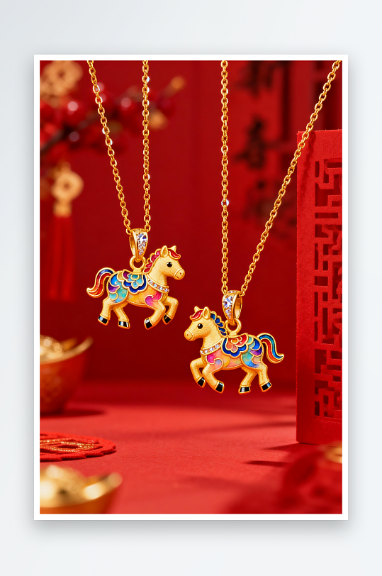马年时尚精致新年春节珠宝首饰黄金摄影图-众图网