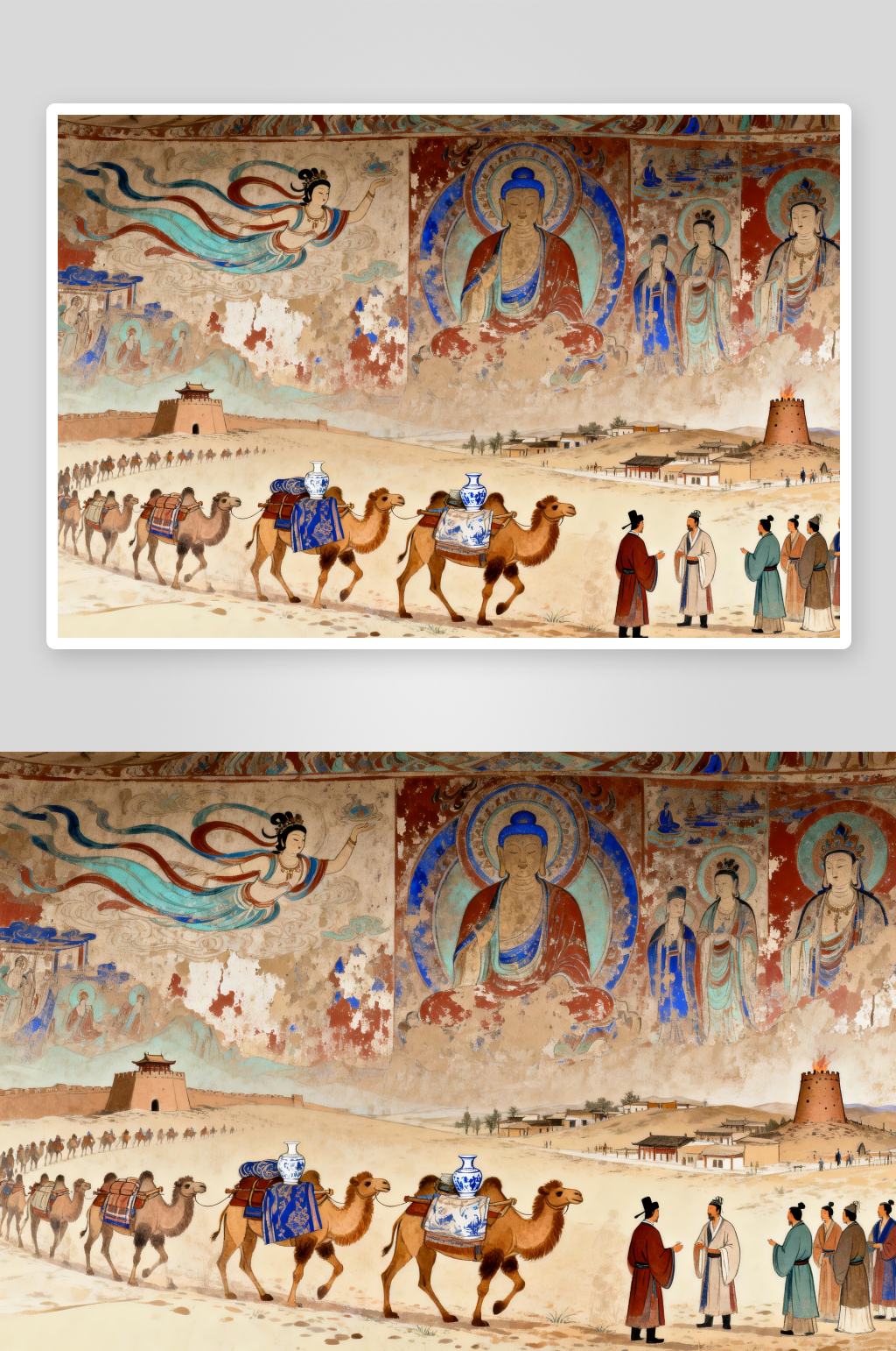 高级国风敦煌飞天仙女插画素材下载-众图网