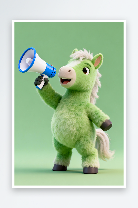 企业马年春季招聘卡通立体小马插画-众图网