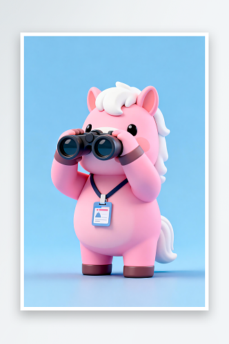 企业马年春季招聘卡通立体小马插画