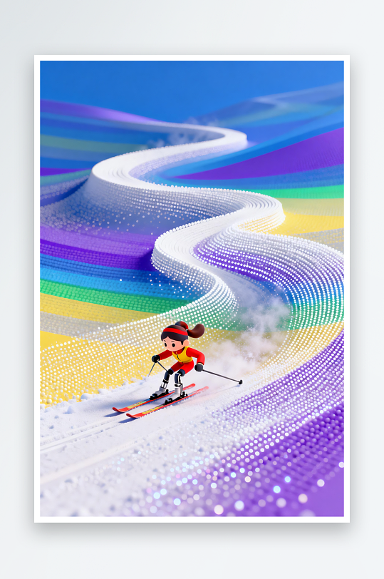 创意冬季残奥会运动员体育插画-众图网