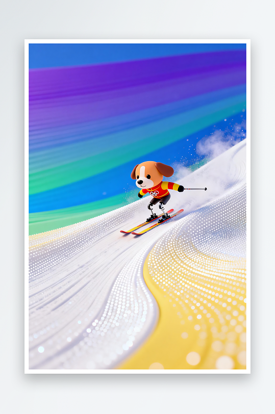 创意冬季残奥会运动员体育插画-众图网