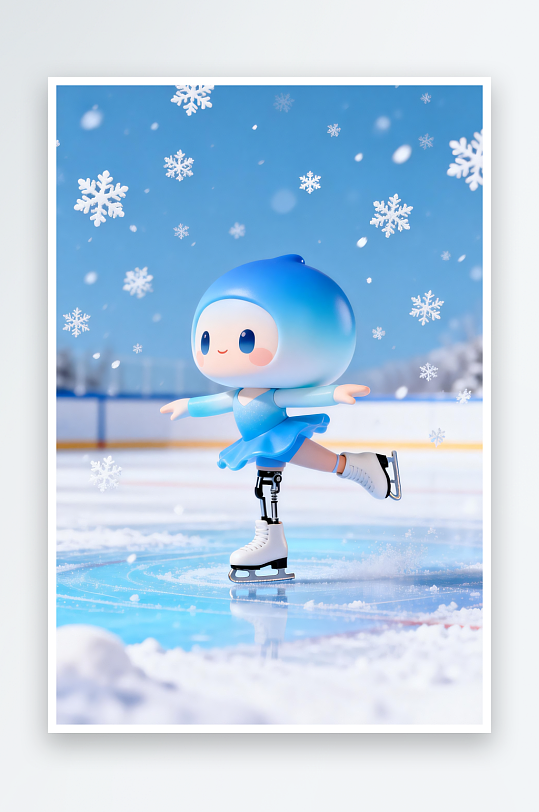 Q版潮玩IP冬季残奥会运动员体育插画-众图网